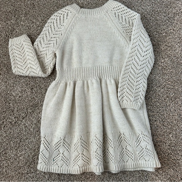 CAT & JACK | Holiday Cream Knit Sweater Dress - Size 2T - Picture 2 of 5